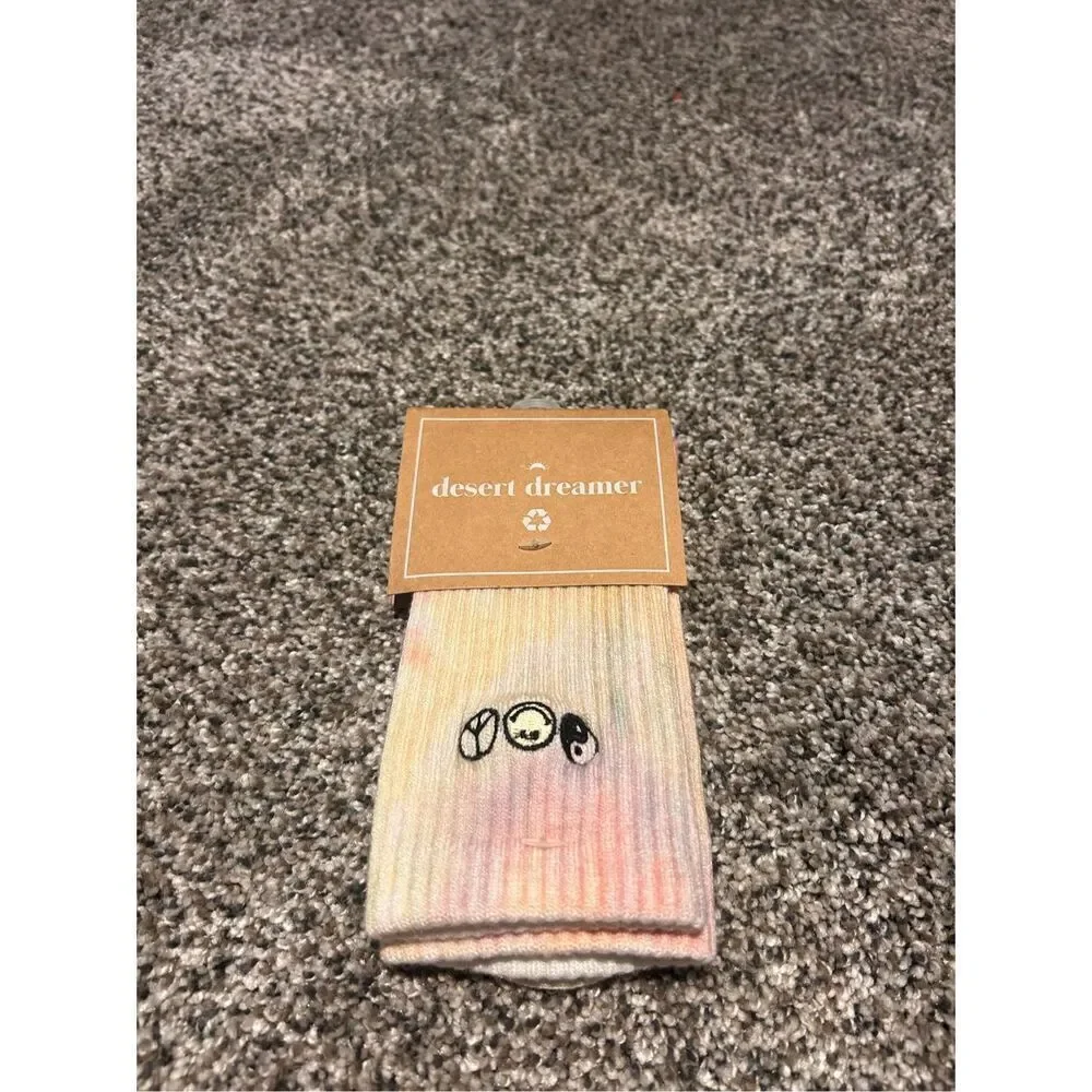 Desert Dreamer X Smiley tie dye crew socks C27-18
